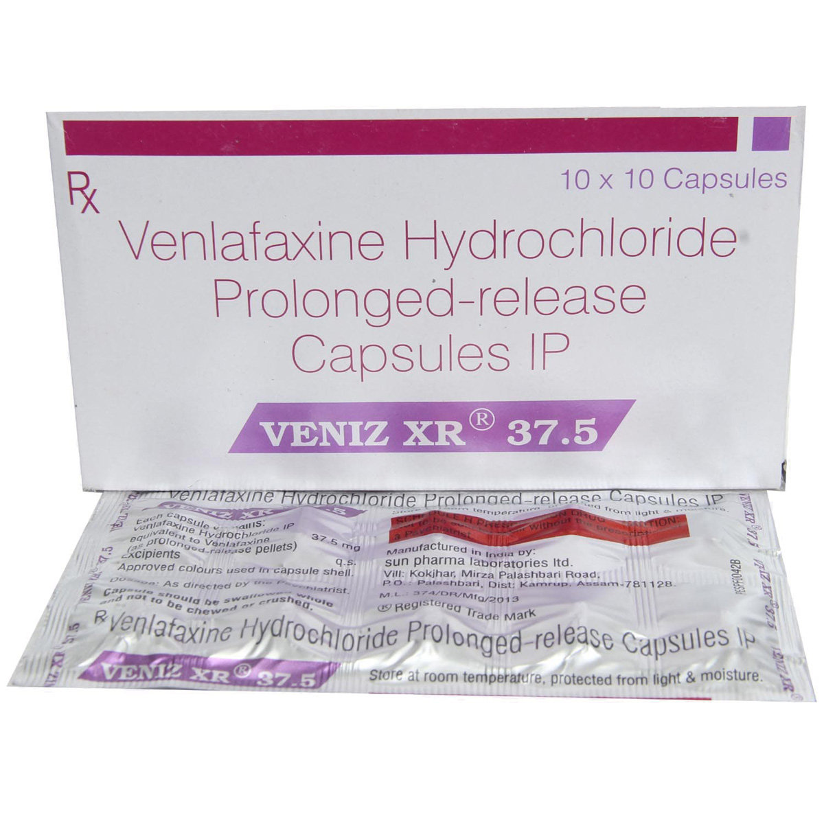 Veniz XR 37.5 Capsule 10's, Pack of 10 CAPSULES Veniz XR 37.5 Capsule 10's, Pack of 10 CAPSULES