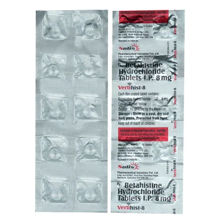 Vertihist 8 mg Tablet 10's