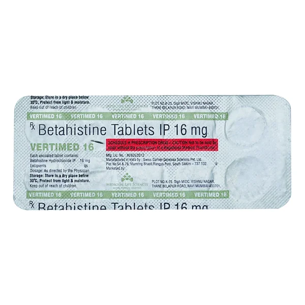 Vertimed 16 mg Tablet 10's