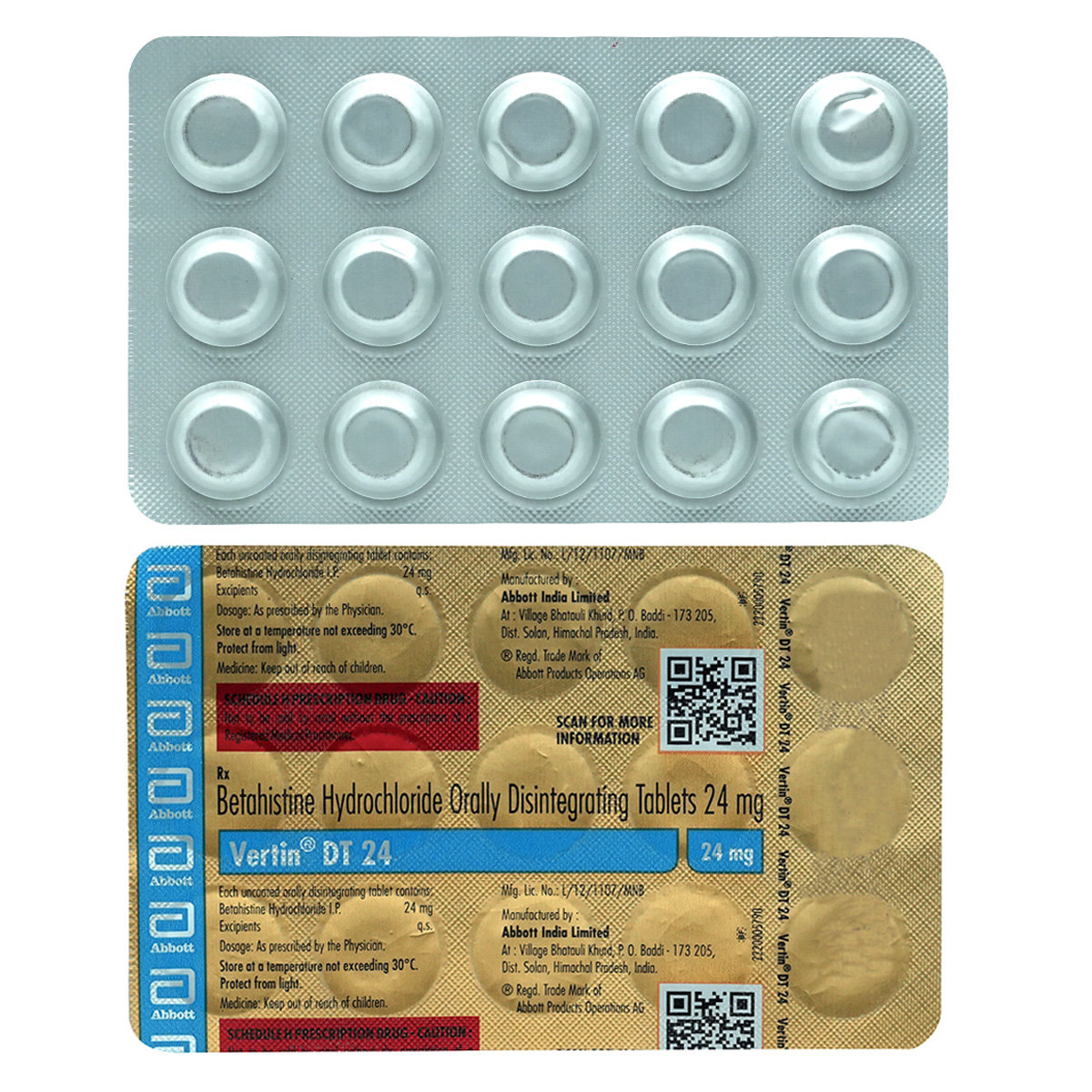Vertin DT 24 Tablet 15's, Pack of 15 TABLETS Vertin DT 24 Tablet 15's, Pack of 15 TABLETS