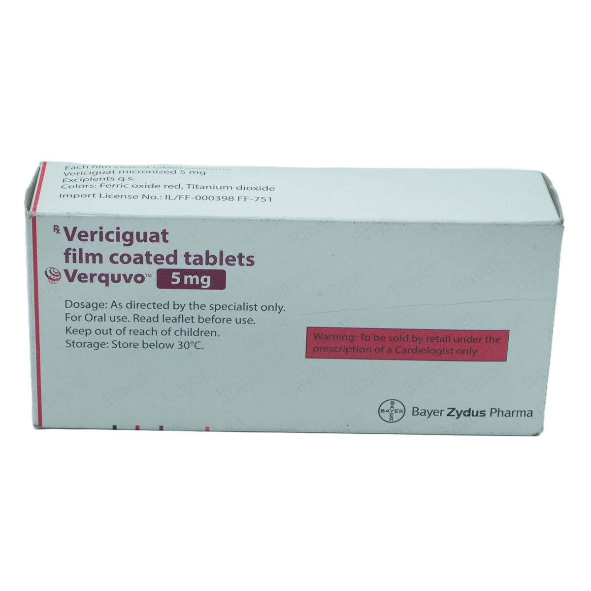 Verquvo 5 mg Tablet 14's, Pack of 14 TabletS Verquvo 5 mg Tablet 14's, Pack of 14 TabletS