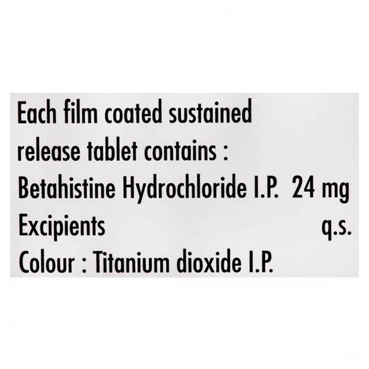 Vertin OD 24 mg Tablet 15's, Pack of 15 TabletS Vertin OD 24 mg Tablet 15's, Pack of 15 TabletS