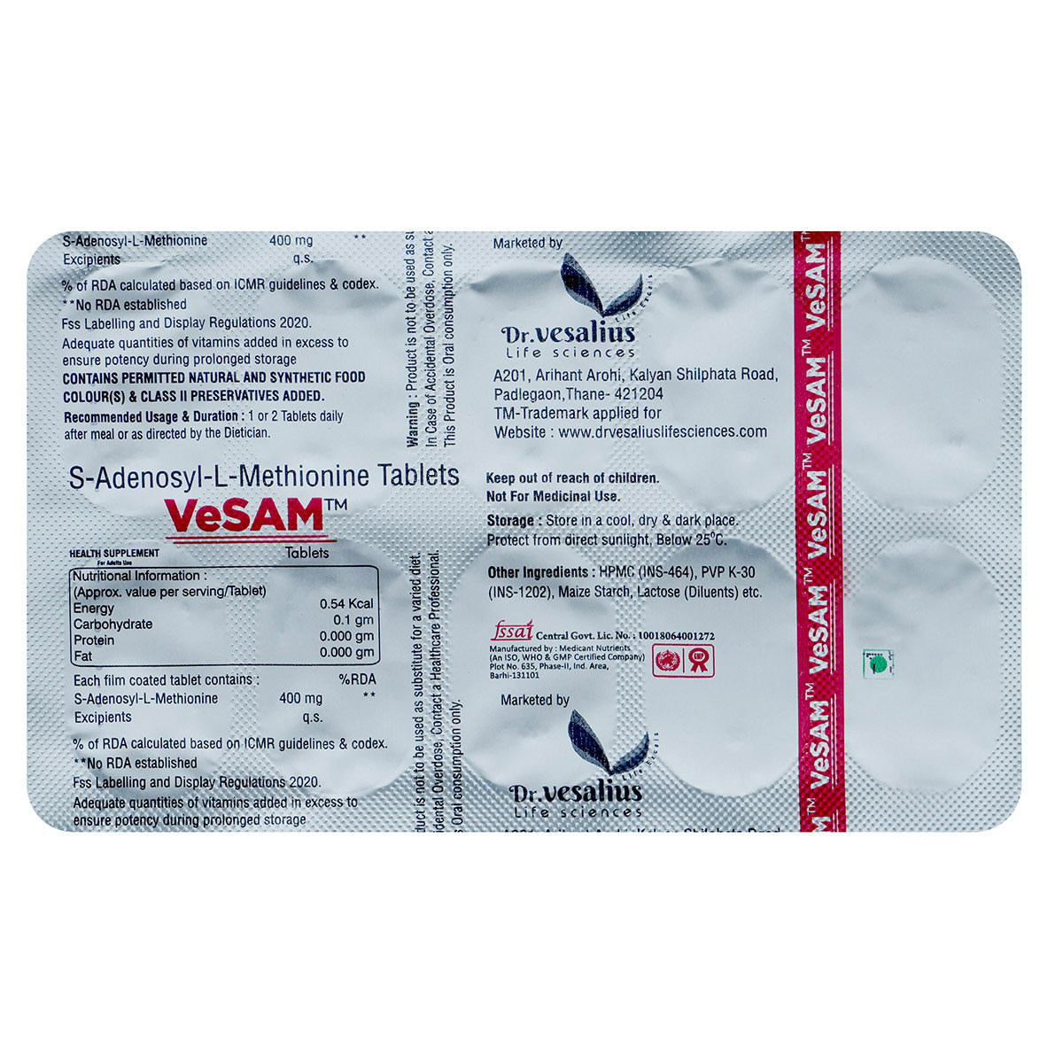 Vesam Tablet 10's, Pack of 10 TABLETS Vesam Tablet 10's, Pack of 10 TABLETS