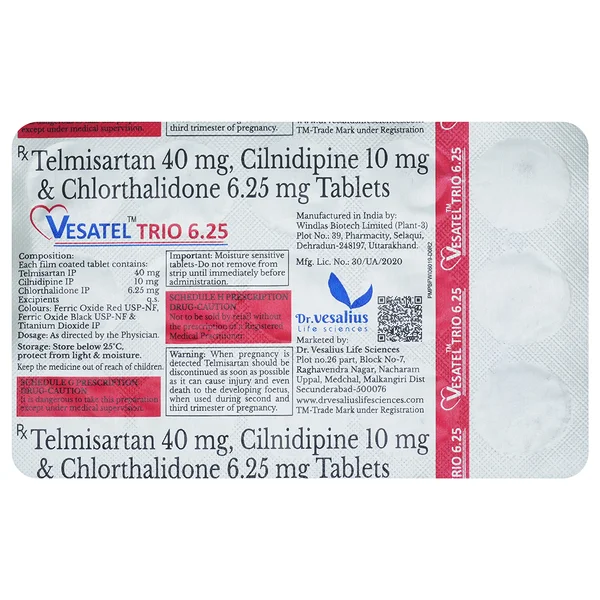 Vesatel Trio 6.25 Tablet 15's