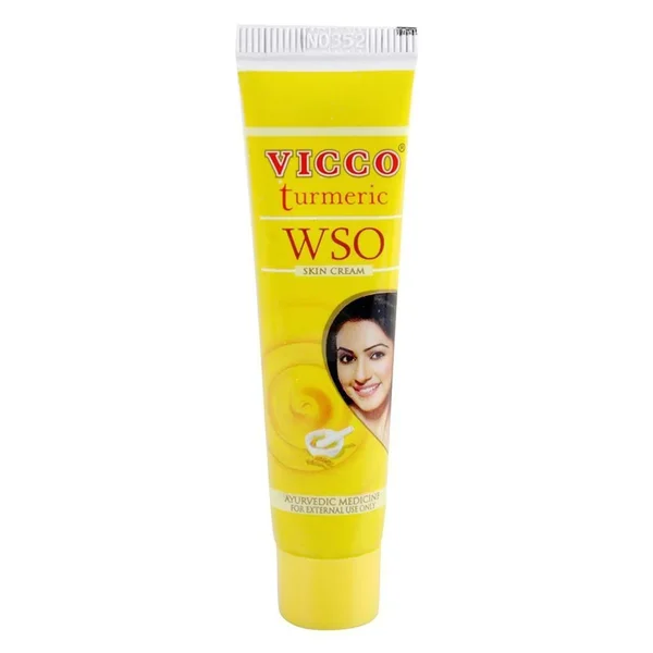 Vicco Turmeric WSO Skin Cream 15 gm | For Skin Infections, Boils, Wounds, Pimple &amp; Acne | Ayurvedic Cream, Pack of 1