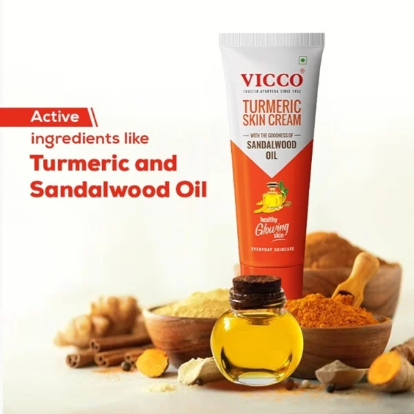 Vicco Turmeric Skin Cream 70 gm | With Sandalwood | Ayurvedic Cream | Cure Skin Infections | For Healthy & Clear Skin