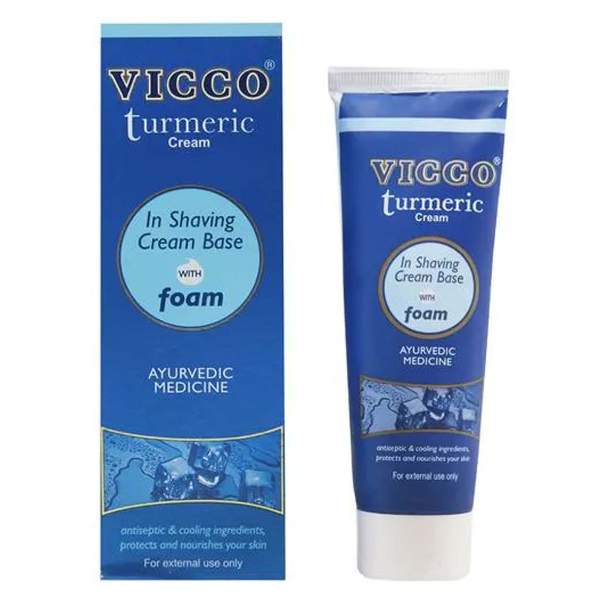Buy Vicco Turmeric Shaving Cream With Foam Base, 70 gm Online