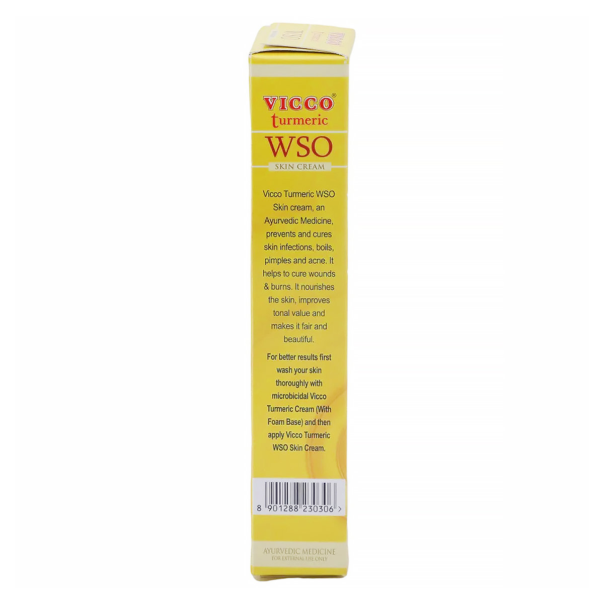 Vicco Turmeric WSO Skin Cream 30 gm | For Skin Infections, Boils, Wounds, Pimple & Acne | Ayurvedic Cream, Pack of 1 Vicco Turmeric WSO Skin Cream 30 gm | For Skin Infections, Boils, Wounds, Pimple & Acne | Ayurvedic Cream, Pack of 1