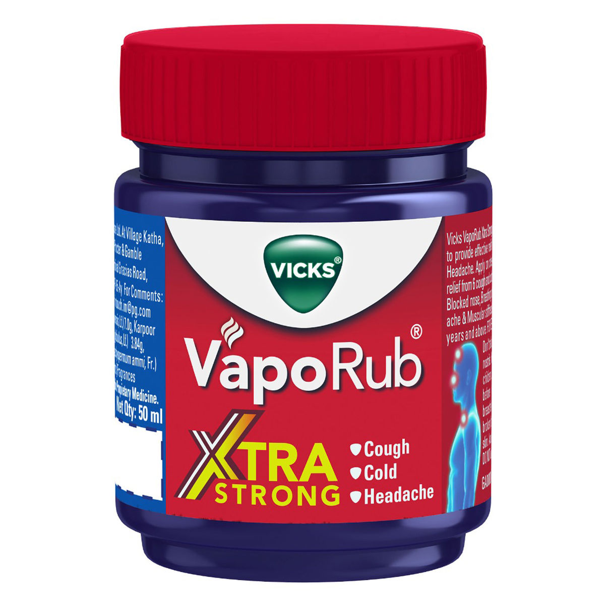 Vicks VapoRub Vapour Rub Congestion Cold Headache Relief Menthol