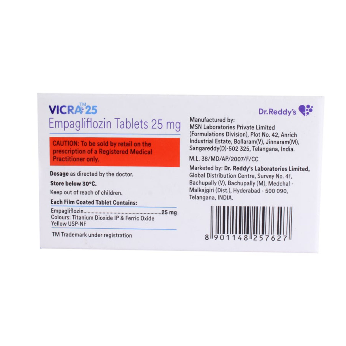 Vicra 25 Tablet 10's, Pack of 10 TABLETS Vicra 25 Tablet 10's, Pack of 10 TABLETS