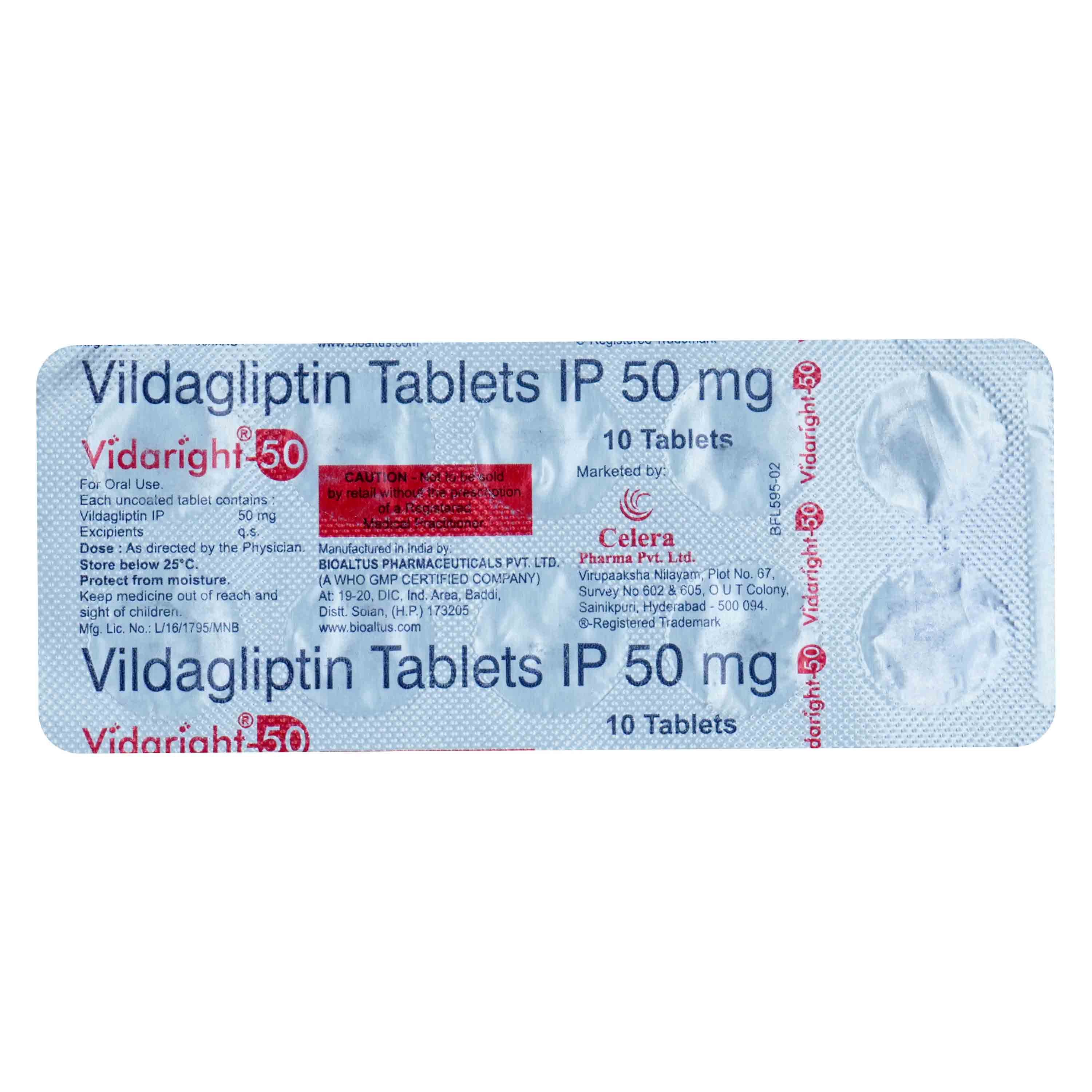 Vidaright 50mg Tablet 10's, Pack of 10 TABLETS Vidaright 50mg Tablet 10's, Pack of 10 TABLETS