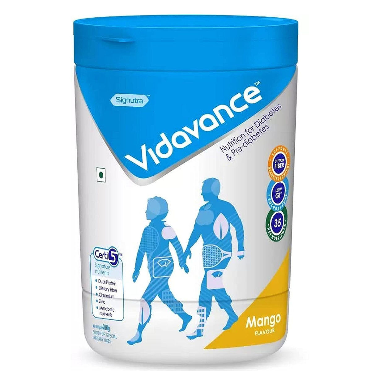Buy Vidavance Advanced Nutrition Mango Flavour Powder for Diabetes & Pre-Diabetes, 400 gm Online