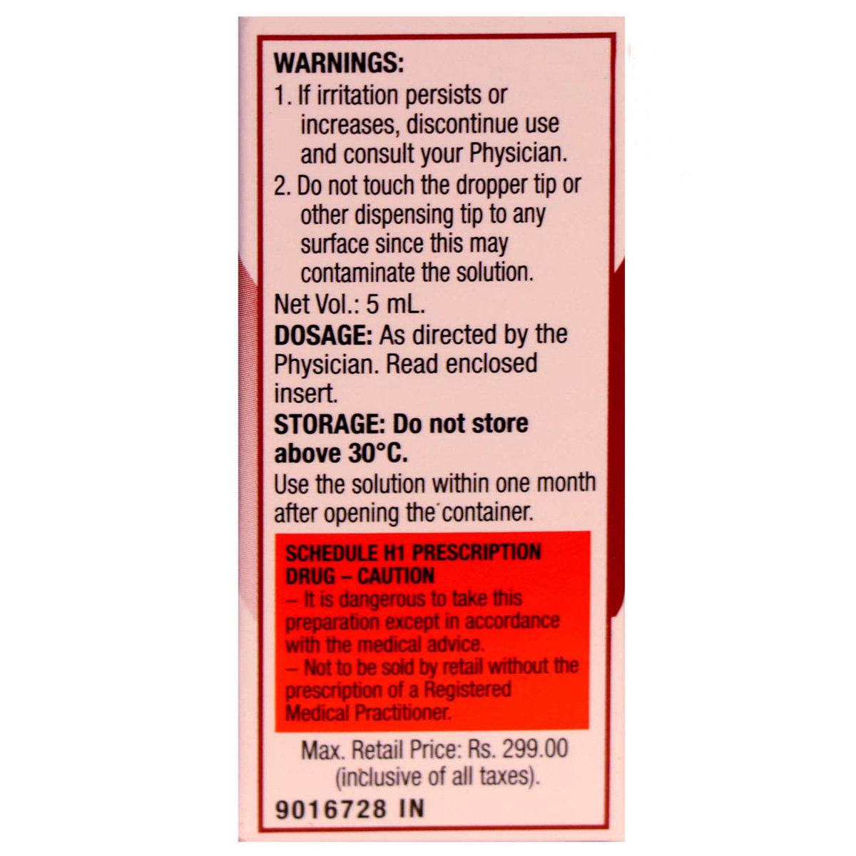 Vigamox Ophthalmic Solution 5 ml, Pack of 1 OPTHALMIC SOLUTION Vigamox Ophthalmic Solution 5 ml, Pack of 1 OPTHALMIC SOLUTION