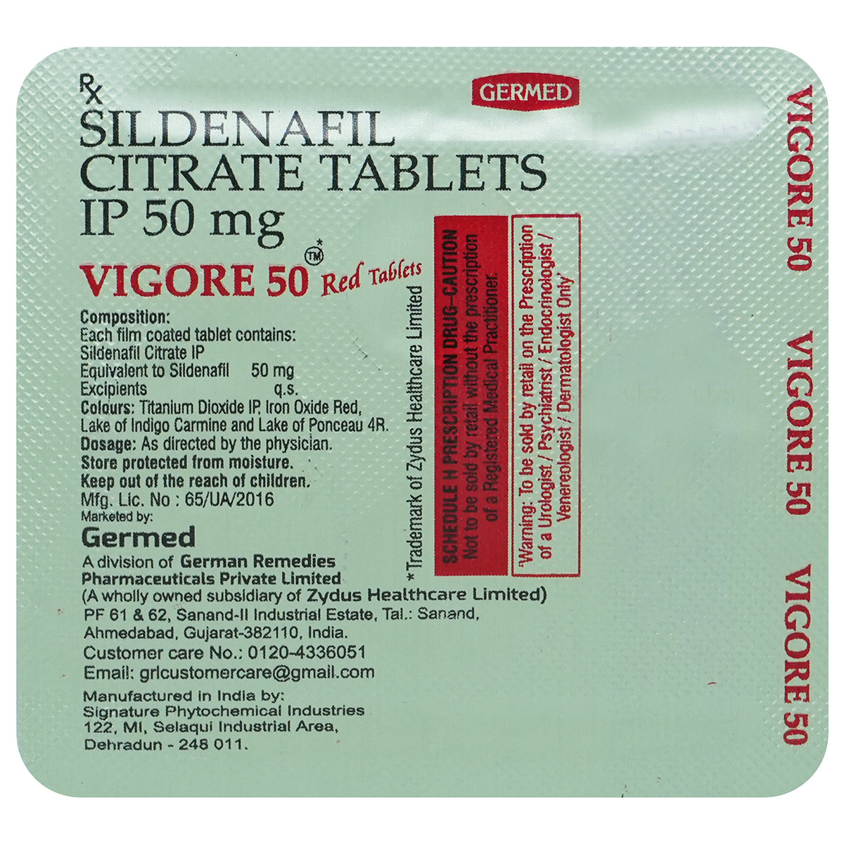 Vigore 50 Red Tablet 4's, Pack of 4 TABLETS Vigore 50 Red Tablet 4's, Pack of 4 TABLETS