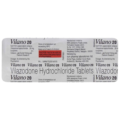 VILANO 20MG TABLET, Pack of 10 TABLETS