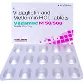 Vildamac M 50/500 Tablet 15's, Pack of 15 TABLETS