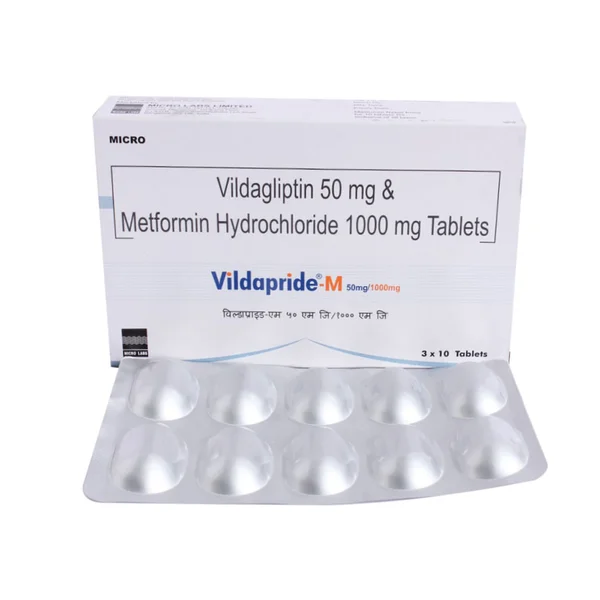 Vildapride M 50 mg/1000 mg Tablet 10's, Pack of 10 TABLETS