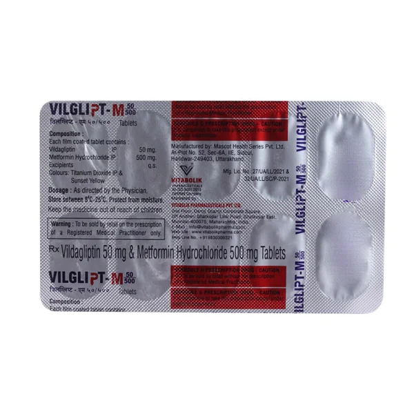 Vilglipt-M 50/500mg Tablet 10's
