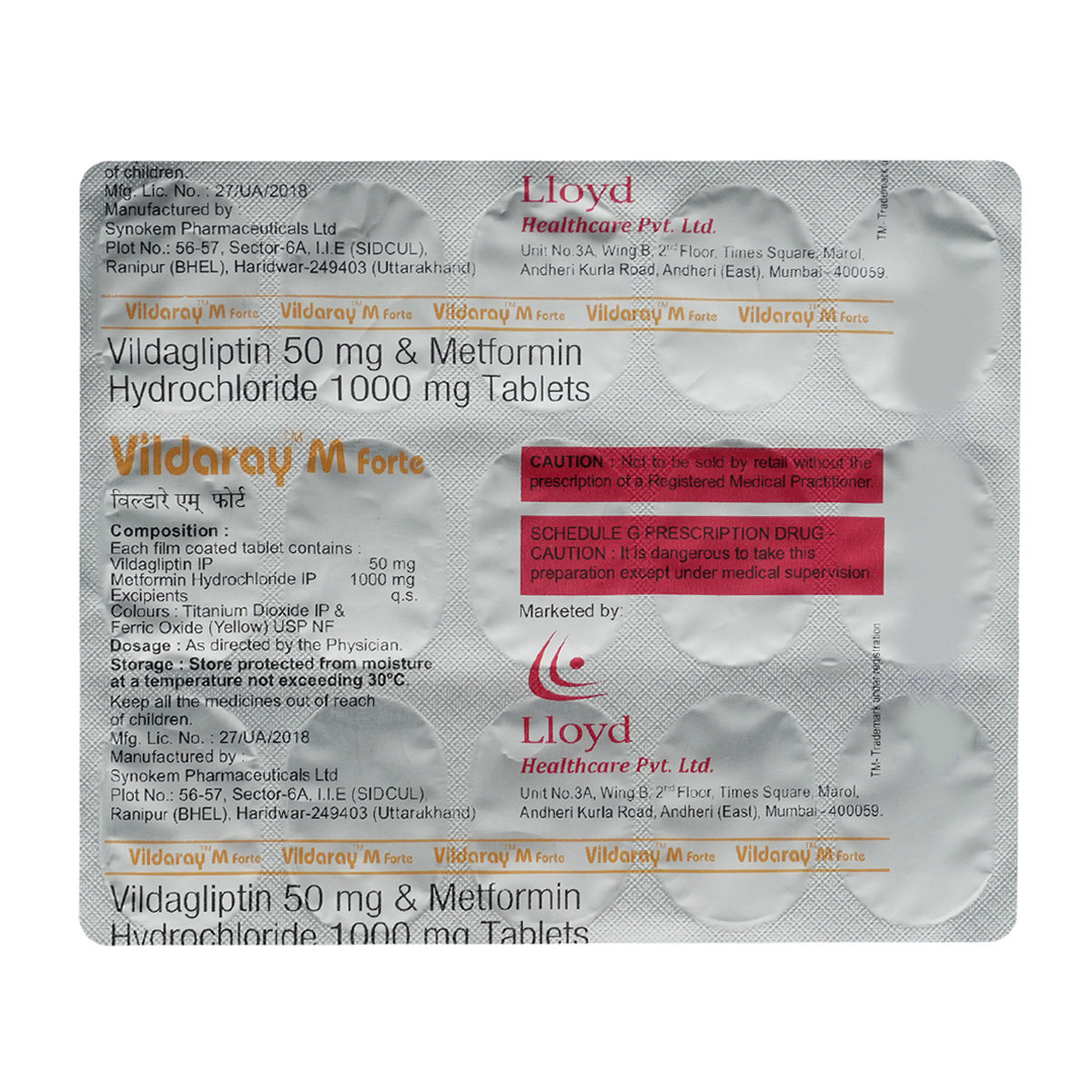 Vildaray M Forte Tablet 15's, Pack of 15 TabletS Vildaray M Forte Tablet 15's, Pack of 15 TabletS