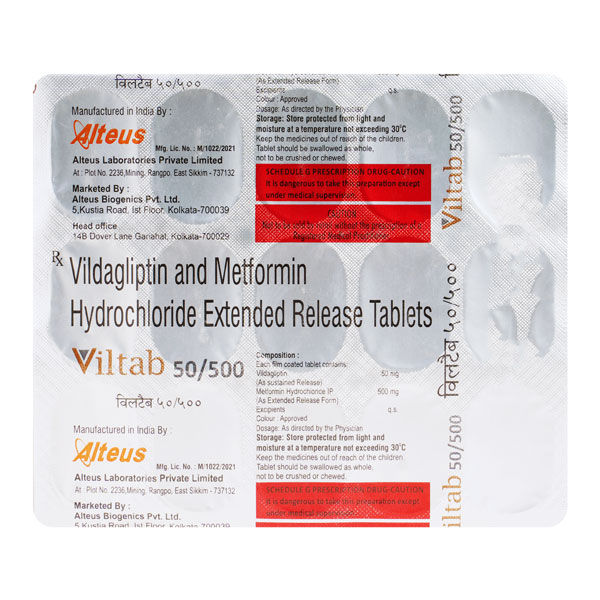 Buy Viltab 50/500Mg Tablet 15'S Online