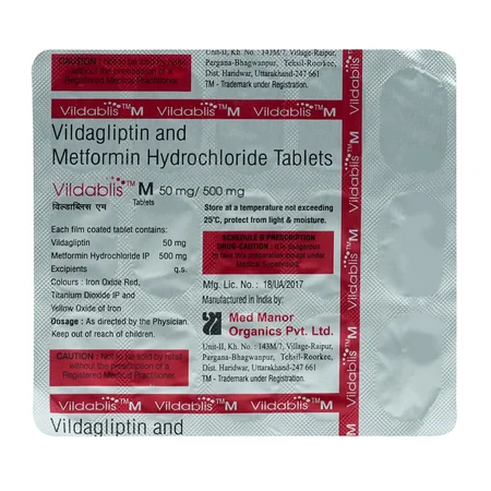 Vildablis M 50 mg/500 mg Tablet 15's
