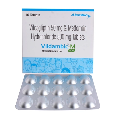 Vildambic-M 500 Tablet 15's, Pack of 15 TABLETS