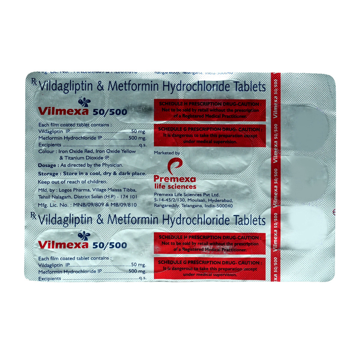 Vilmexa 50/500 Tablet 15's, Pack of 15 TABLETS Vilmexa 50/500 Tablet 15's, Pack of 15 TABLETS