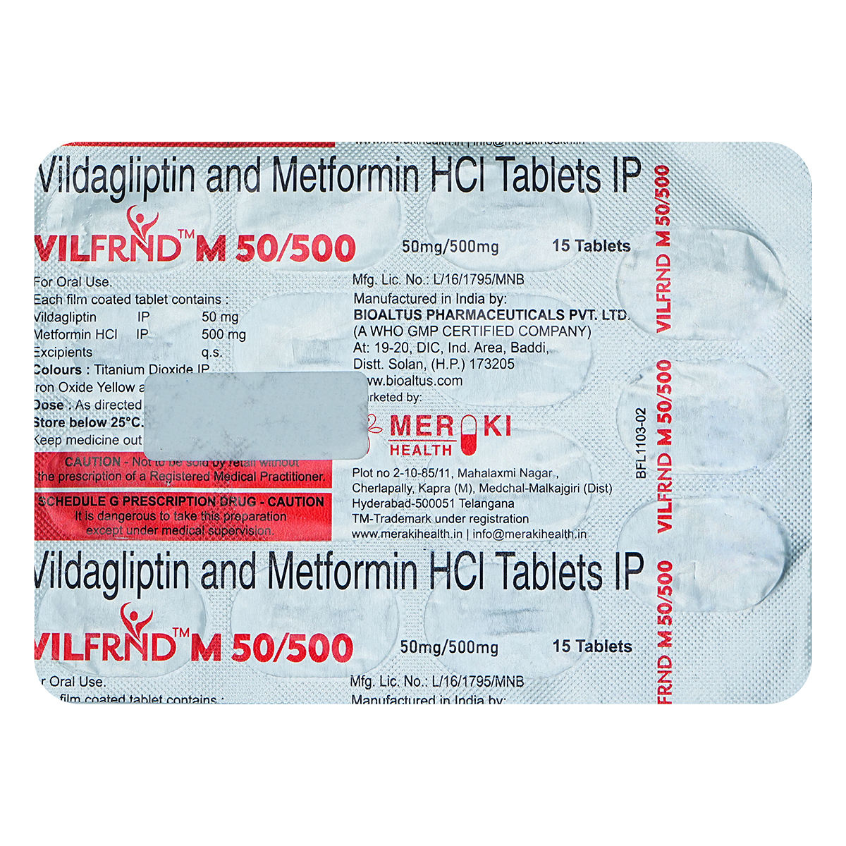 Vilfrnd M 50/500 Tablet | Uses, Side Effects, Price | Apollo Pharmacy