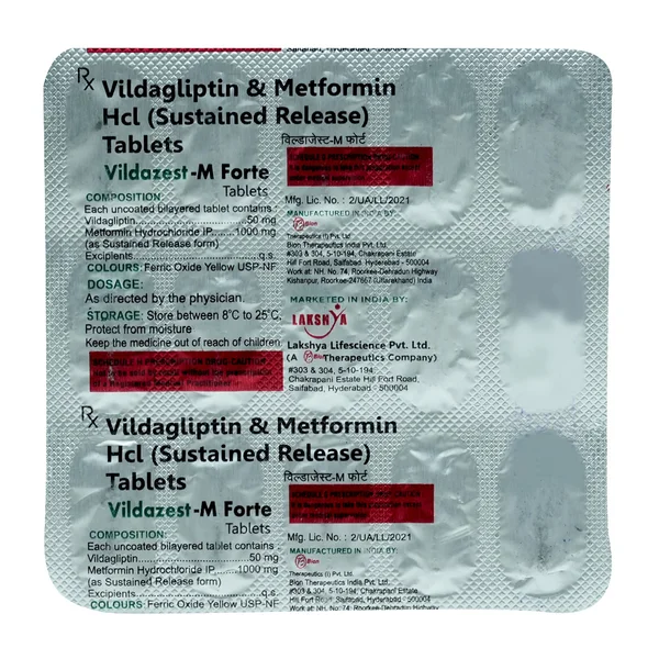 Vildazest-M Forte 50 mg/1000 mg Tablet 15's