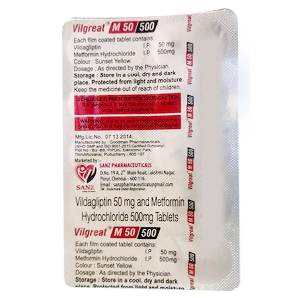 Vilgreat M 50/500 Tablet 10's