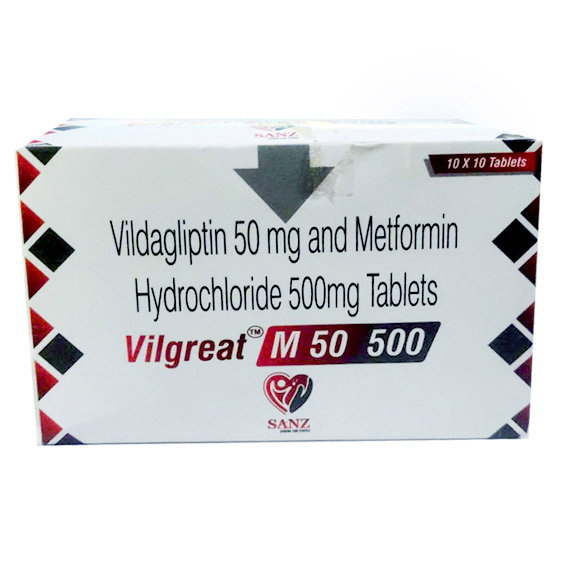 Vilgreat M 50/500 Tablet 10's, Pack of 10 TabletS Vilgreat M 50/500 Tablet 10's, Pack of 10 TabletS