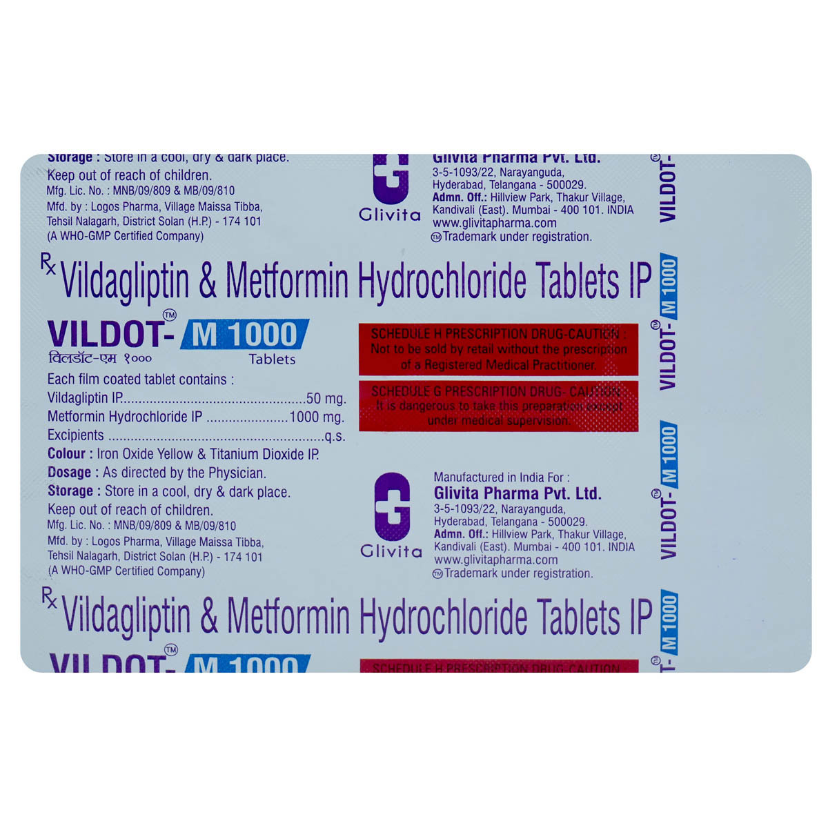 Vildot M 1000 Tablet 15's, Pack of 15 TABLETS Vildot M 1000 Tablet 15's, Pack of 15 TABLETS