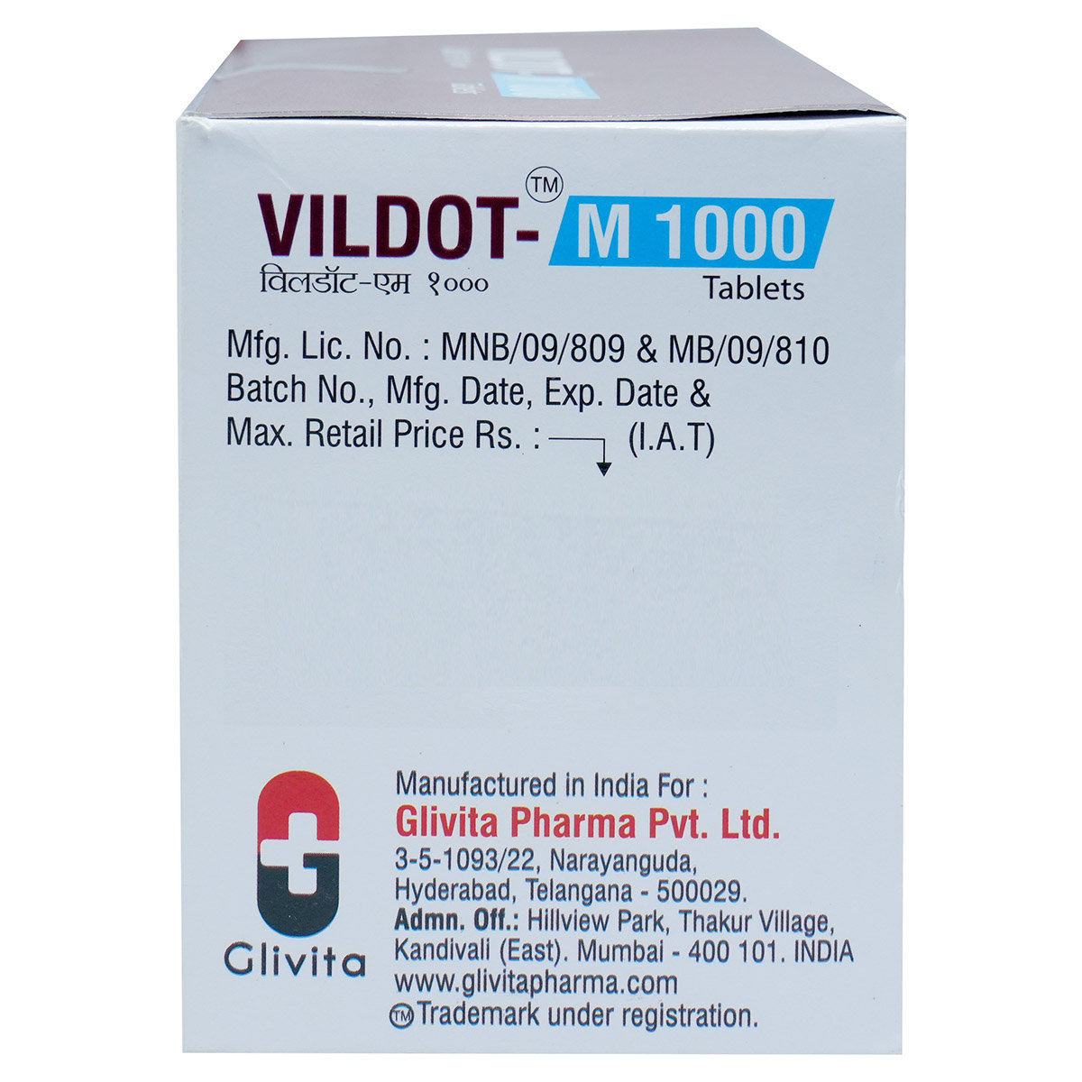 Vildot M 1000 Tablet 15's, Pack of 15 TABLETS Vildot M 1000 Tablet 15's, Pack of 15 TABLETS