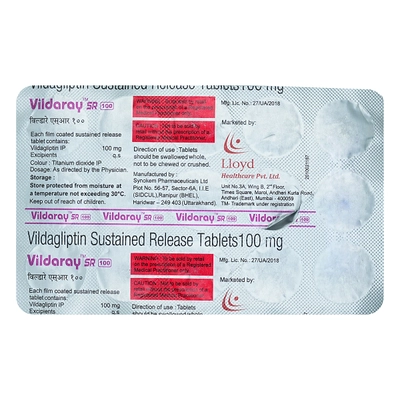 Vildaray SR 100 Tablet 15's, Pack of 15 TABLETS