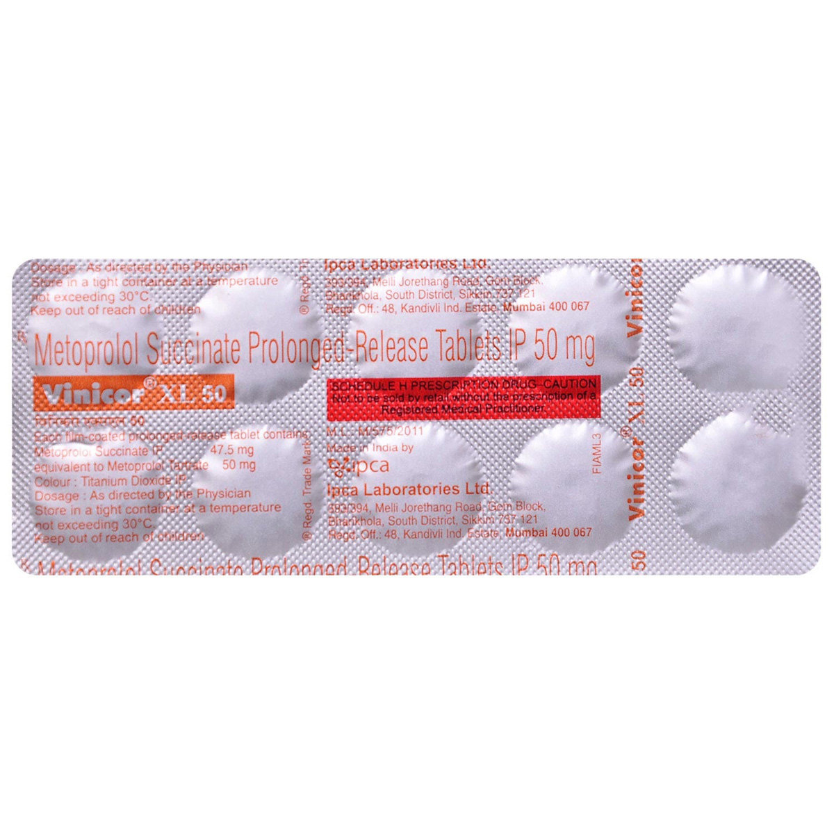 Vinicor XL 50 Tablet 10's, Pack of 10 TABLETS Vinicor XL 50 Tablet 10's, Pack of 10 TABLETS