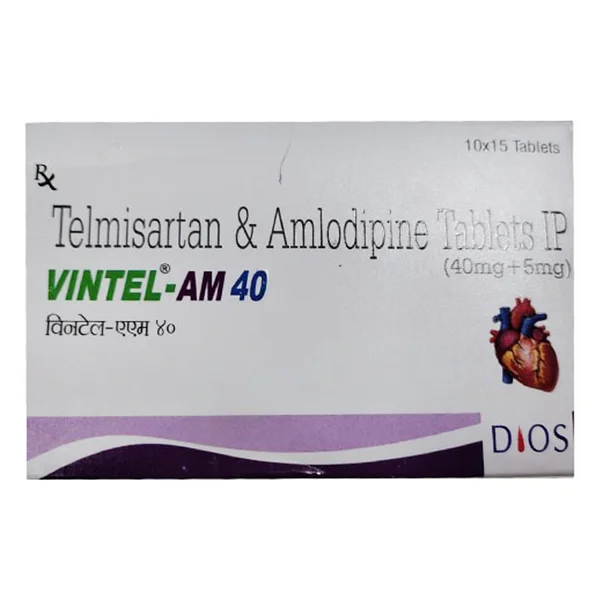 Vintel AM 40 Tablet 15's, Pack of 15 TabletS