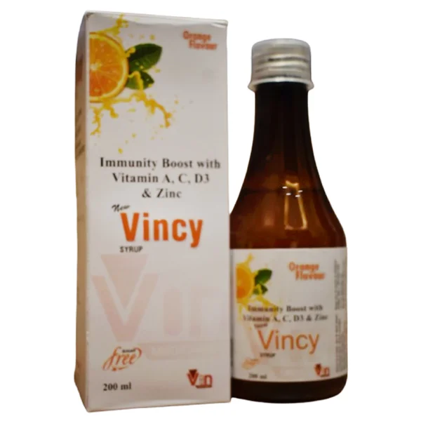 Vincy New Sugar Free Orange Flavour Syrup 200 ml