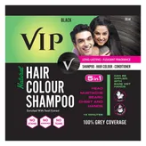 VIP Natural Black Hair Colour Shampoo, 20 ml, Pack of 1