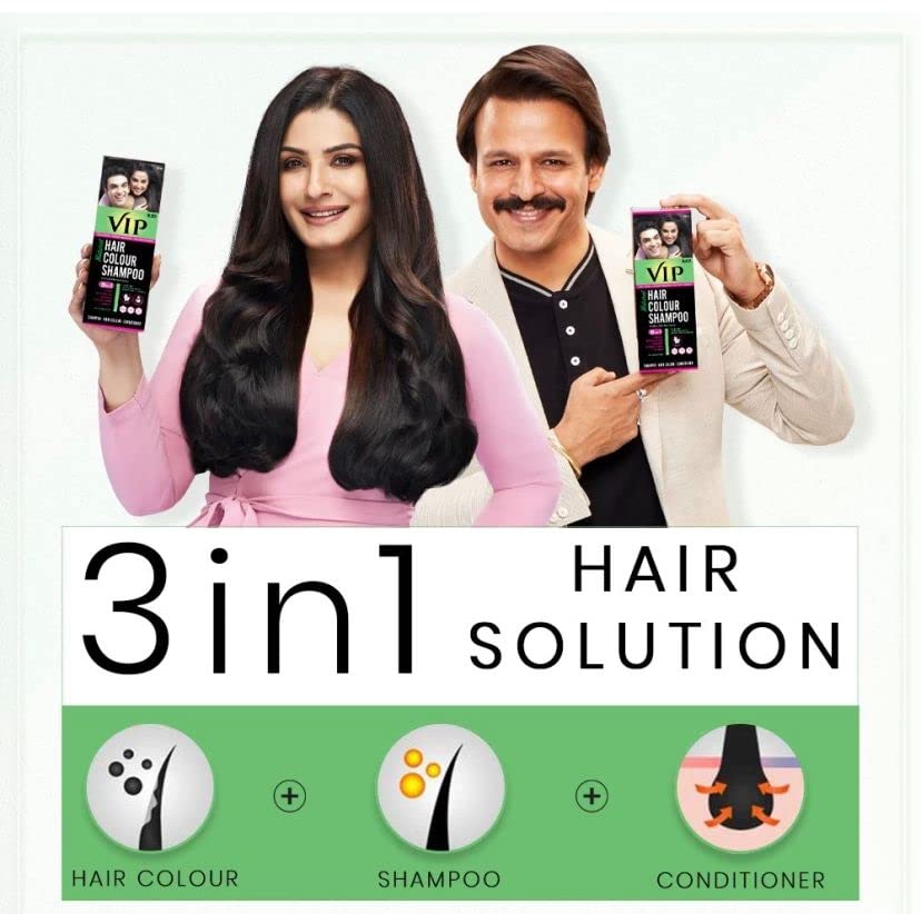 Vip Natural Black Hair Colour Shampoo, 180 ml, Pack of 1 Vip Natural Black Hair Colour Shampoo, 180 ml, Pack of 1