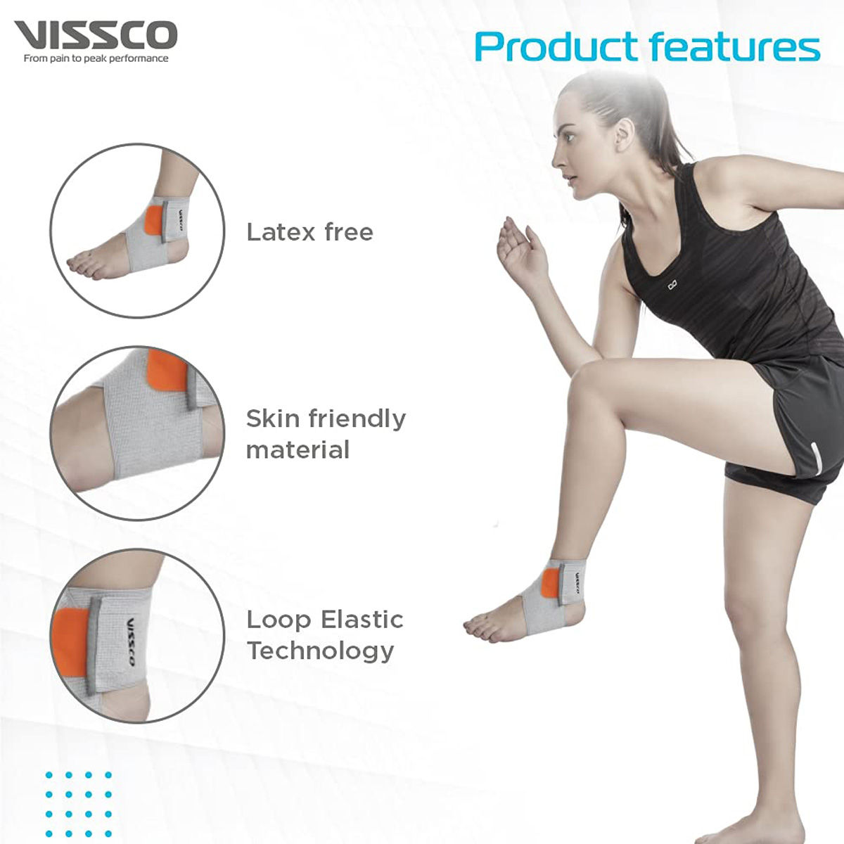 Vissco Ankle Binder Medium, 1 Count, Pack of 1 