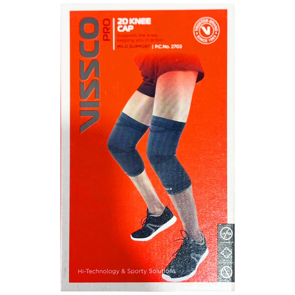 Vissco Pro 2D Knee Cap XXL Black 2703, 1 Count