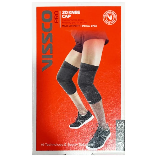 Vissco Pro 2D Knee Cap Large Black 2703, 1 Count