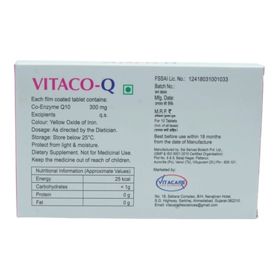 Vitaco-Q 300 Tablet 10's, Pack of 10 TabletS