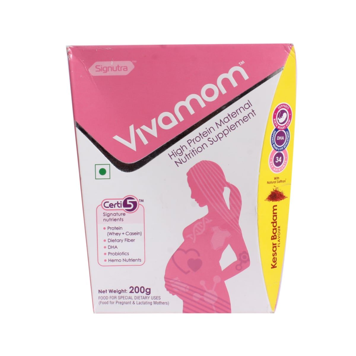 Buy Vivamom Kesar Badam Flavour Powder 200 gm Online