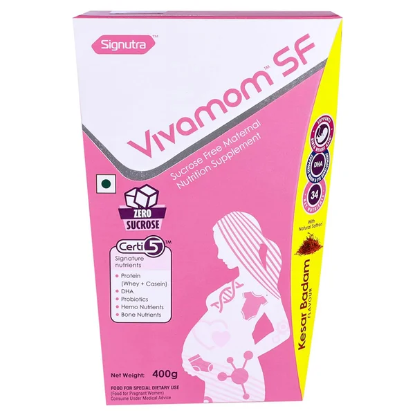 Vivamom SF Kesar Badam Flavour Powder 400 gm