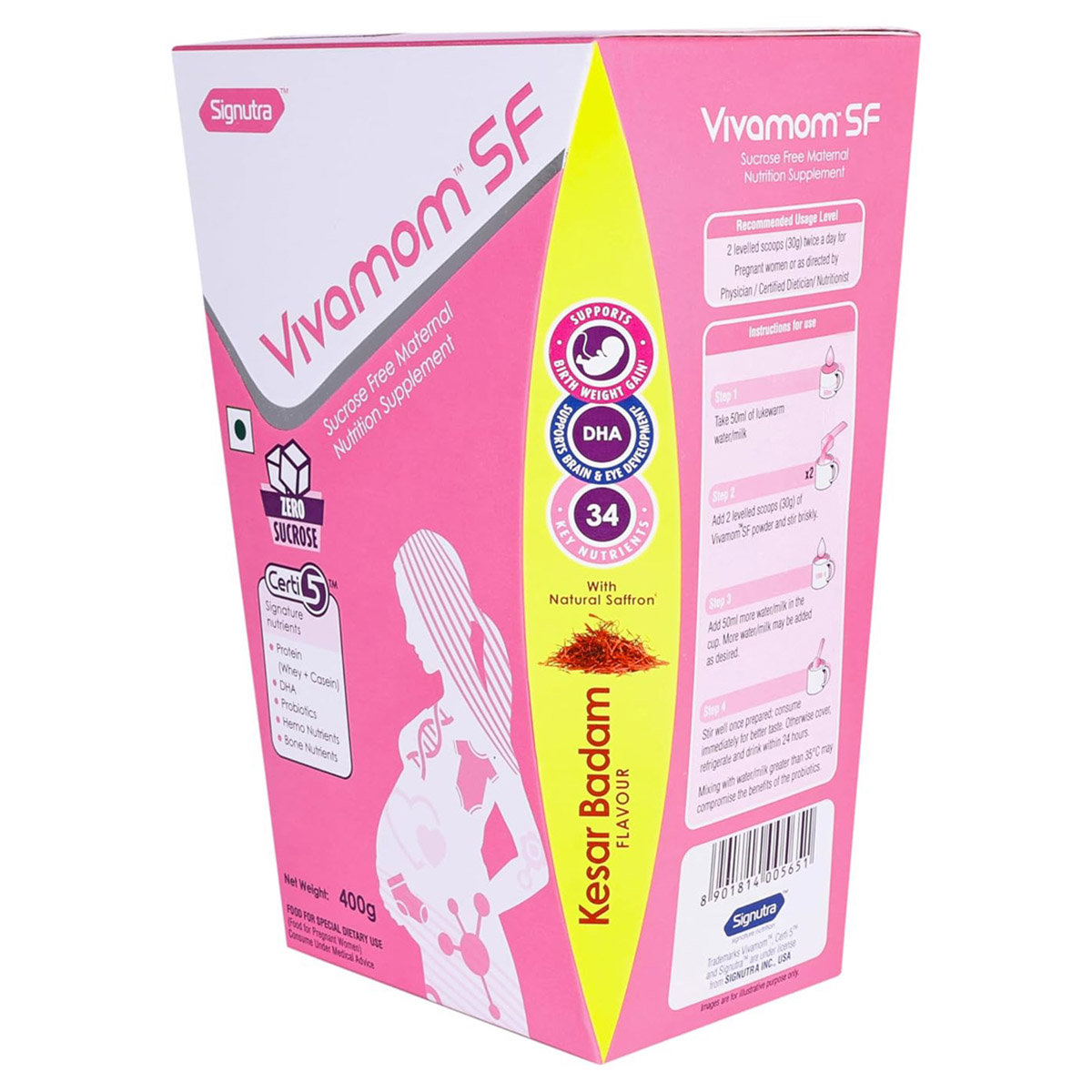 Vivamom SF Kesar Badam Flavour Powder 400 gm, Pack of 1 Vivamom SF Kesar Badam Flavour Powder 400 gm, Pack of 1