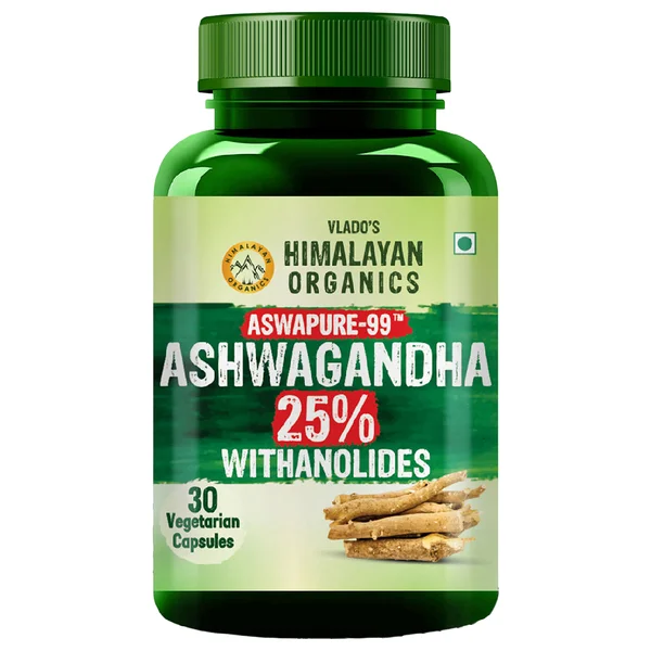 Vlado's Himalayan Organics Ashwagandha 25% Withanolides, 30 Capsules