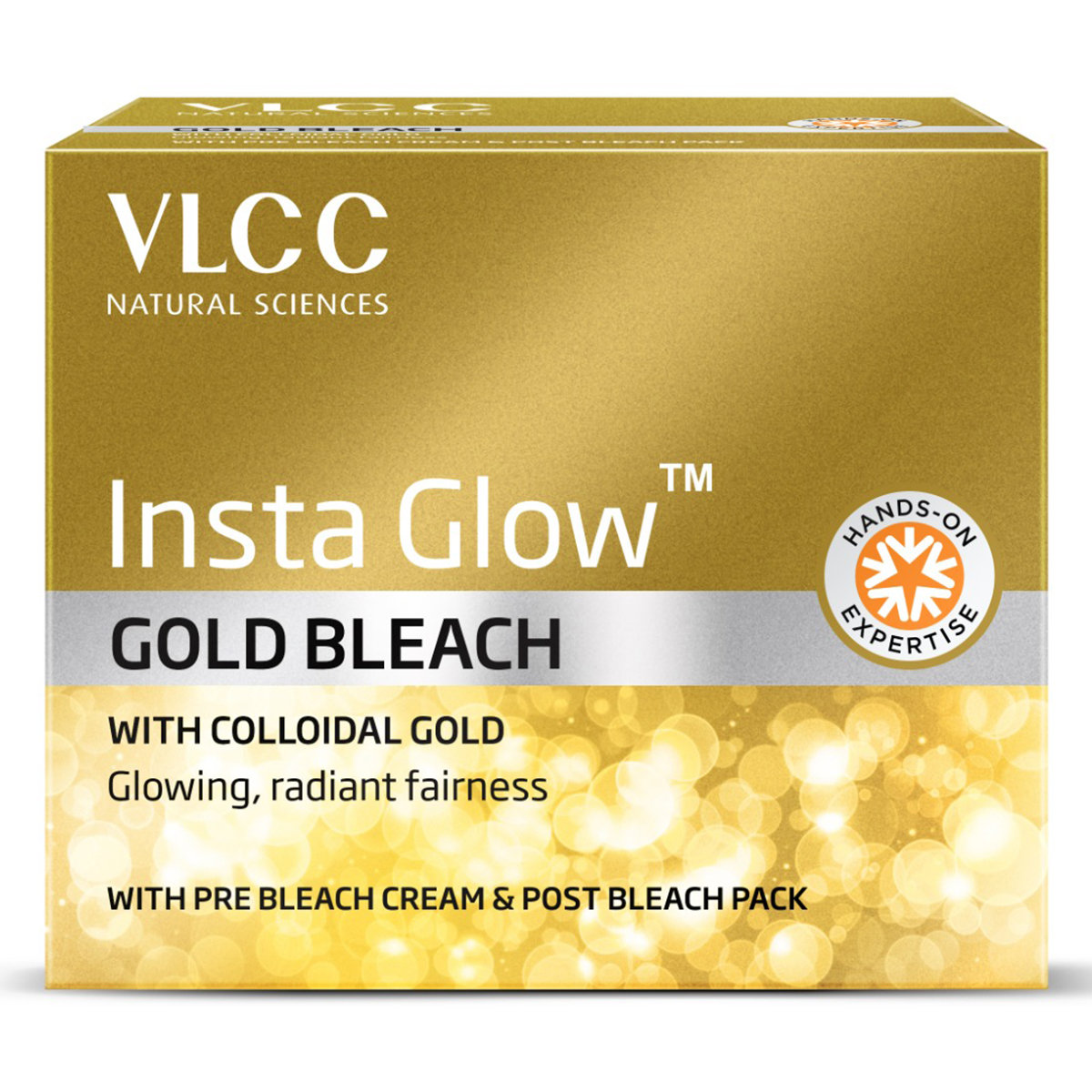 VLCC Insta Glow Gold Bleach 30 gm | With Colloidal Gold | With pre & Post Bleach Cream | For Glowing & Radiant Fairness, Pack of 1 VLCC Insta Glow Gold Bleach 30 gm | With Colloidal Gold | With pre & Post Bleach Cream | For Glowing & Radiant Fairness, Pack of 1