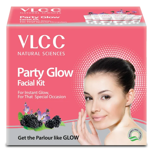 VLCC Party Glow Facial Kit 1 Count | For Instant Glow, Pack of 1