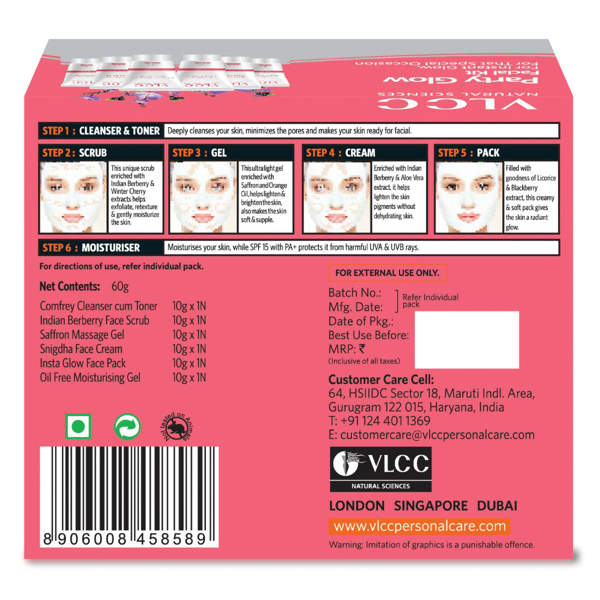 VLCC Party Glow Facial Kit 1 Count | For Instant Glow, Pack of 1 VLCC Party Glow Facial Kit 1 Count | For Instant Glow, Pack of 1